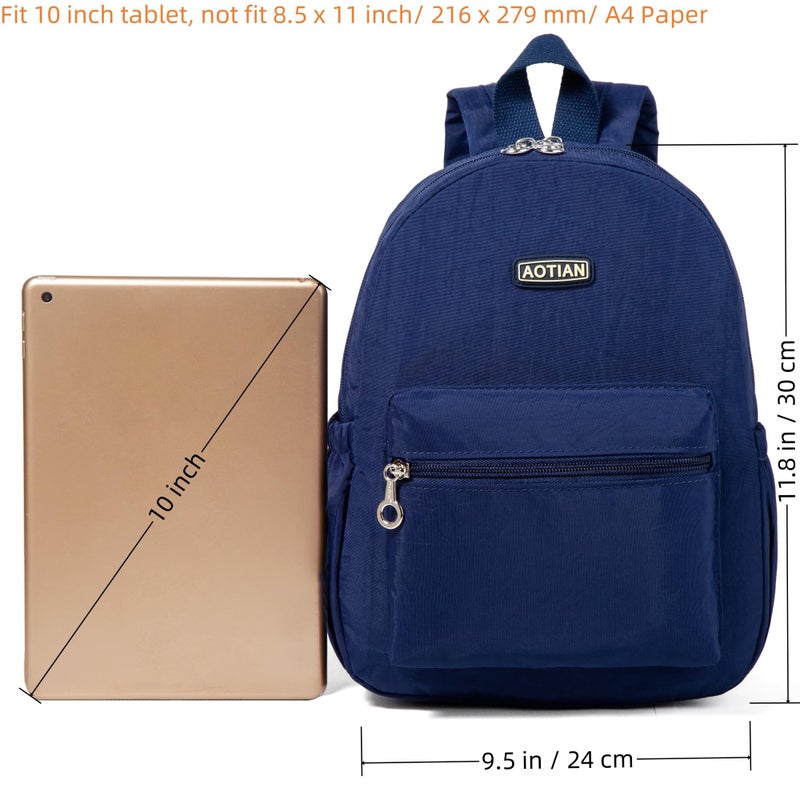 AOTIAN Mini Lightweight 11.8 Inch Backpack Durable Travel Hiking Women and Girls Small Daypack, 7 Liters Blue - Image 3